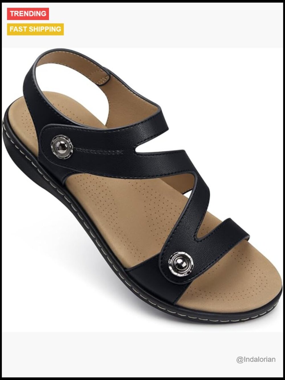 Women's Arch Support Flat Sandals Open Toe Dressy Summer Walking